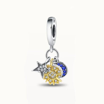 Astronomical Sparkly Moon Sun Star Charm - Image 2