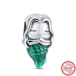Sleeping Mermaid Green Tail Charm