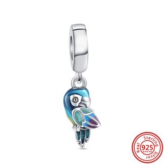 Blue Teal Parrot Charm