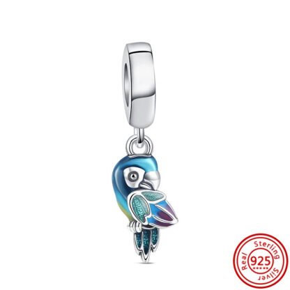 Blue Teal Parrot Charm