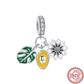 Nature Leaf Flower Avocado Charm