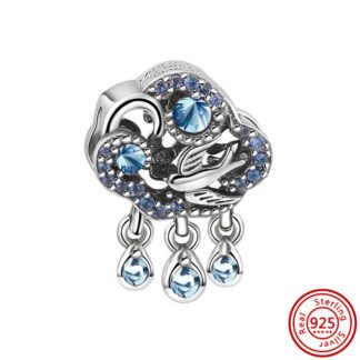 Ornate Mystical Bird and Blue Rain Cloud Charm