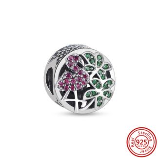 Pink Flamingo and Green Palm Trees Charm