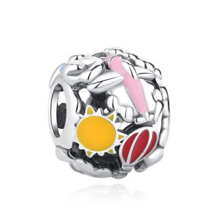 Sky Travel Sun Plane Hot Air Balloon Charm