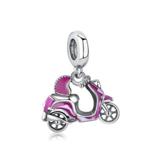 Dark Magenta Scooter Bike Charm