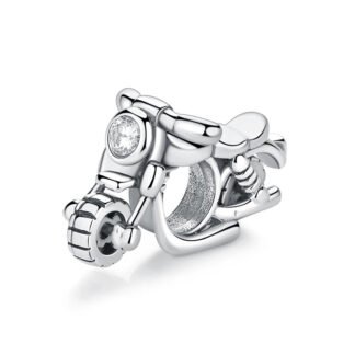 Silver Motorbike Shape Charm