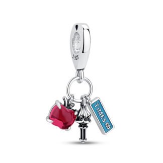 New York Icons Red Big Apple Liberty Torch Times Square Charm