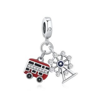 Ferris Wheel and Red Big Bus Charm