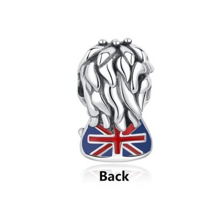 England Lion Union Jack Silver Lion Charm - Image 2