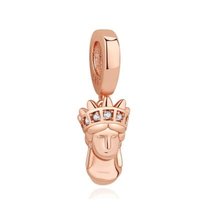 Gold Rose Liberty Lady Head Charm