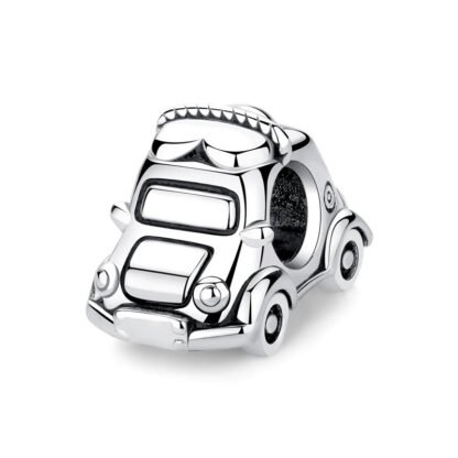 Silver Taxi Cab Car Charm