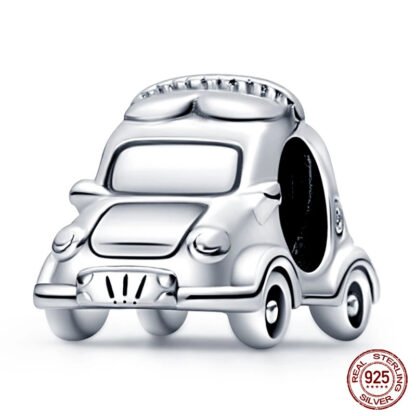 Silver Taxi Cab Car Charm - Image 2