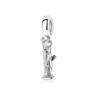 Silver Mini Liberty Lady Statue Charm