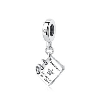 Silver Passport Republic of Love Star Charm