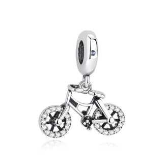 Sparkly Silver Bicycle Charm