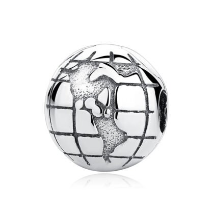 Silver Mini Global Earth Planet Charm