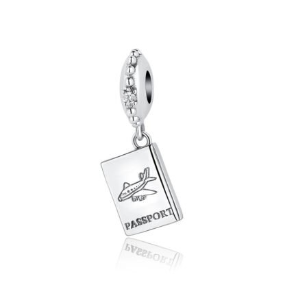 Simple Silver Passport Airplane Charm