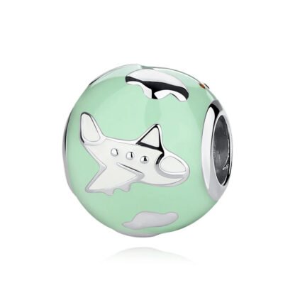 Mint Sky Airplane Charm