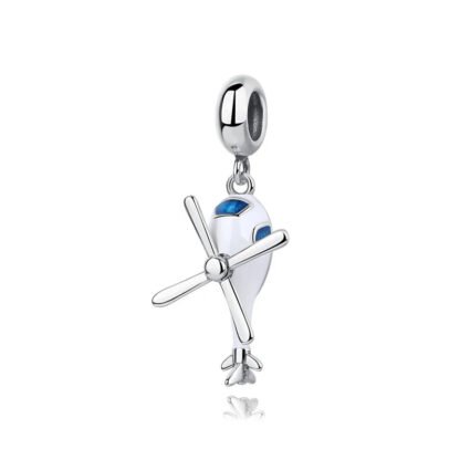 Pale Blue Helicopter Charm