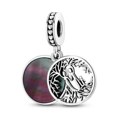 Silver Overlap Circles Unity with Nature Charm