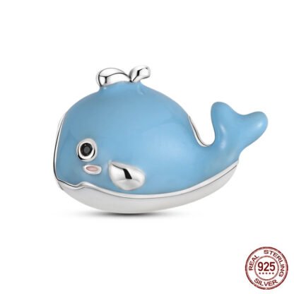 Cute Small Blue Happy Whale Charm