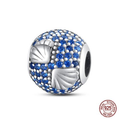 Blue Gems Ocean Seashells Bead Charm