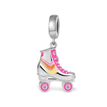 Pink Retro Roller Skate Charm