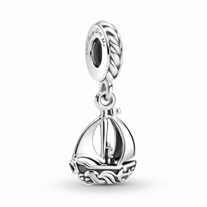 Elegant Wavy Boat Charm