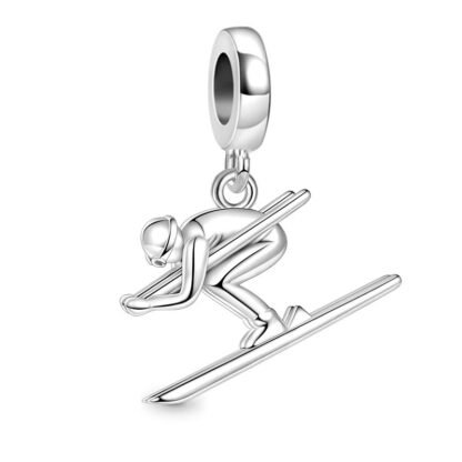 Sport Silver Skier Charm