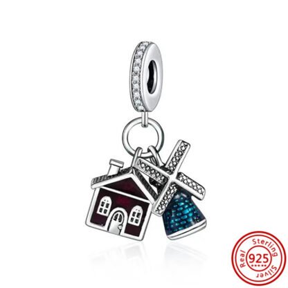 House and Windmill Charm