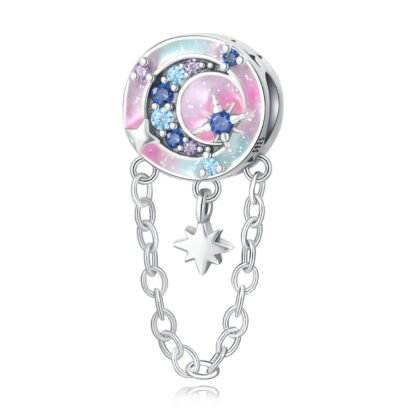 Long Cosmic Magic Gradient Moon Star Chain Charm