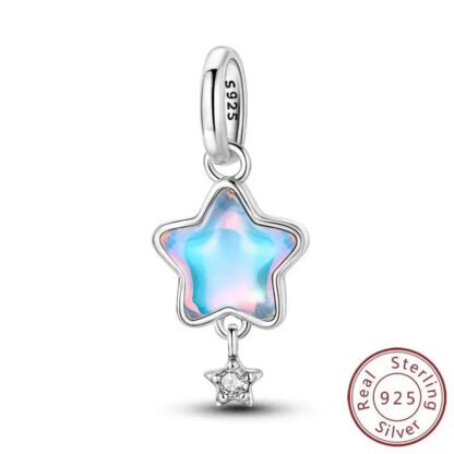 Celestial Blue Pink Star Charm