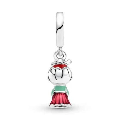 Traditional Korean Girl Mint Red Dress Charm - Image 2