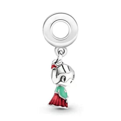 Traditional Korean Girl Mint Red Dress Charm - Image 3