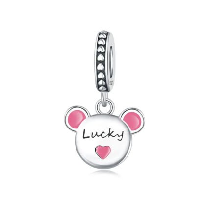 Lucky Animal Head Pink Charm