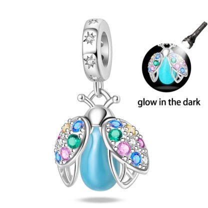 Glow in the Dark Blue Bug Firefly Charm