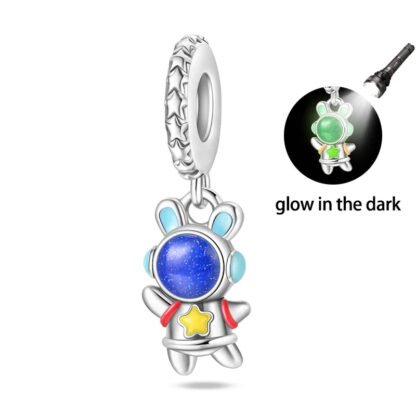 Glow in the Dark Space Bunny Astronaut Charm