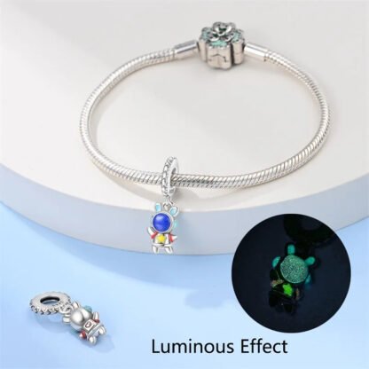 Glow in the Dark Space Bunny Astronaut Charm - Image 2