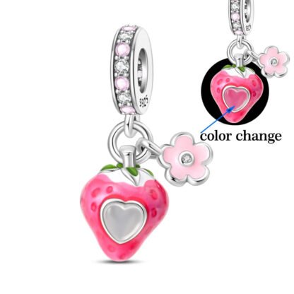 Color Change Pink Strawberry Charm