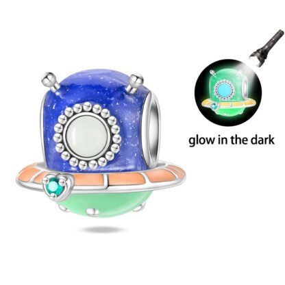 Glow in the Dark Quirky UFO Space Charm