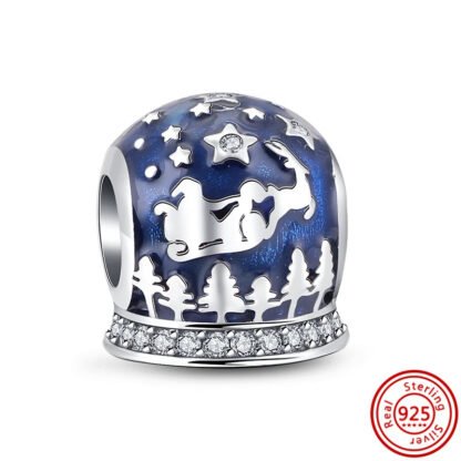 Christmas Eve Blue Sky Santa Ride Snowglobe Charm