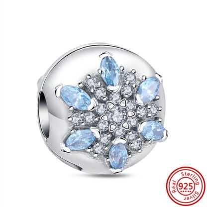 Elegant Blue Gems Snowflake Winter Charm