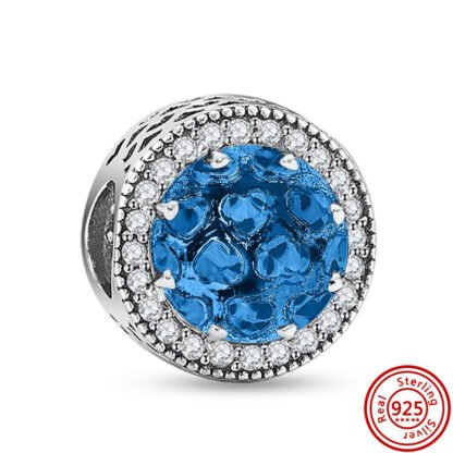 Blue Hearts Gem Cluster Charm