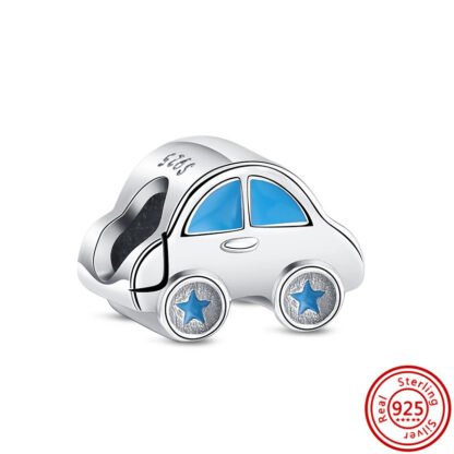 Silver and Blue Car Charm