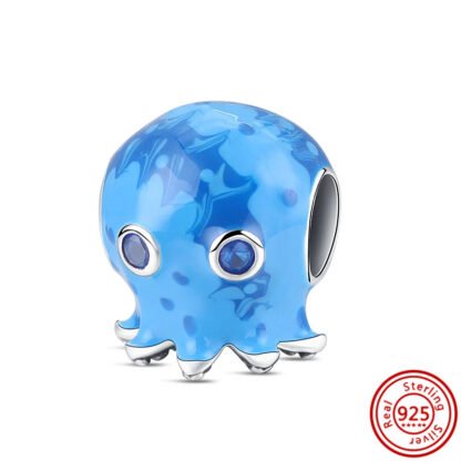 Cute Blue Baby Octopus Charm