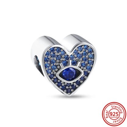 Blue Sparkly Hear Eye Gem Charm