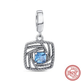 Cubic Frame Blue Gem Charm