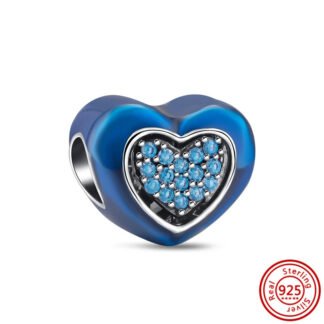 Modern Blue Heart Charm