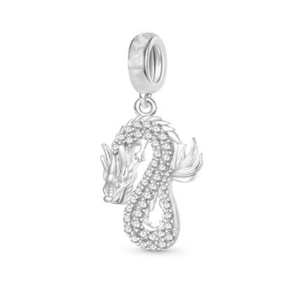 Silver Mystical Dragon Charm