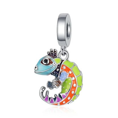 Eccentric Colorful Chameleon Charm